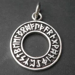 Runenkreis Schmuck Anhänger 925er Silber Runen