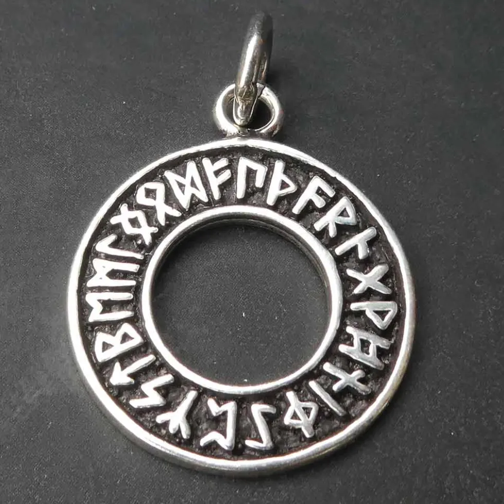 Runenkreis Schmuck Anhänger 925er Silber Runen
