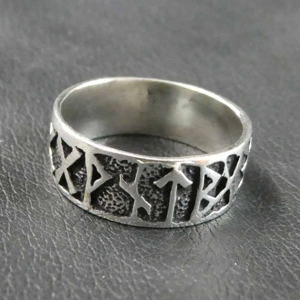 Runen Ring Schmuck Silber Bandring 925 Silber