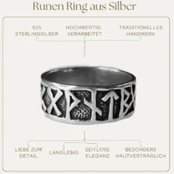Runen Ring Schmuck Silber Bandring 925 Silber