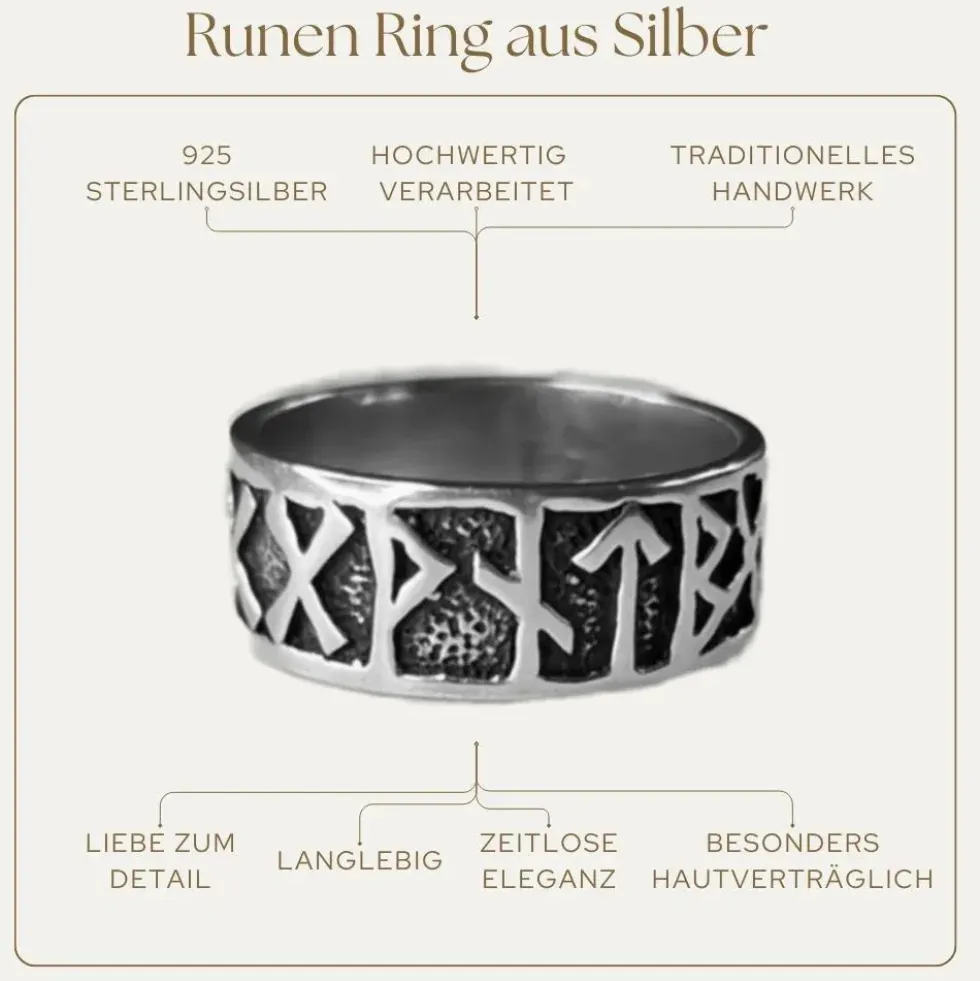 Runen Ring Schmuck Silber Bandring 925 Silber