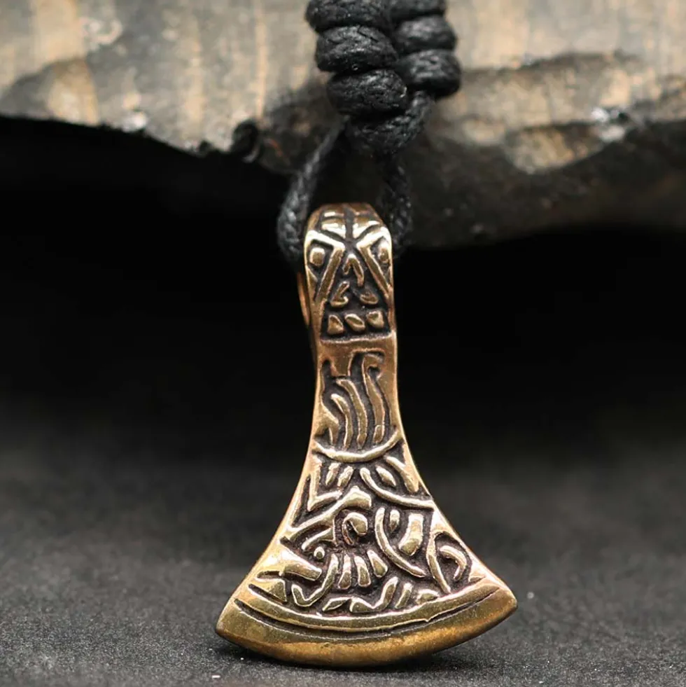 Sachsenaxt Schmuck Bronze Anhänger Mammenaxt Halskette
