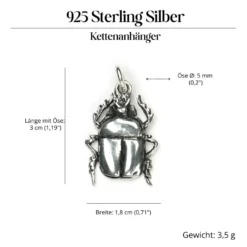 Scarabäus Anhänger Schmuck 925 Silber ägyptisch Glücksbringer