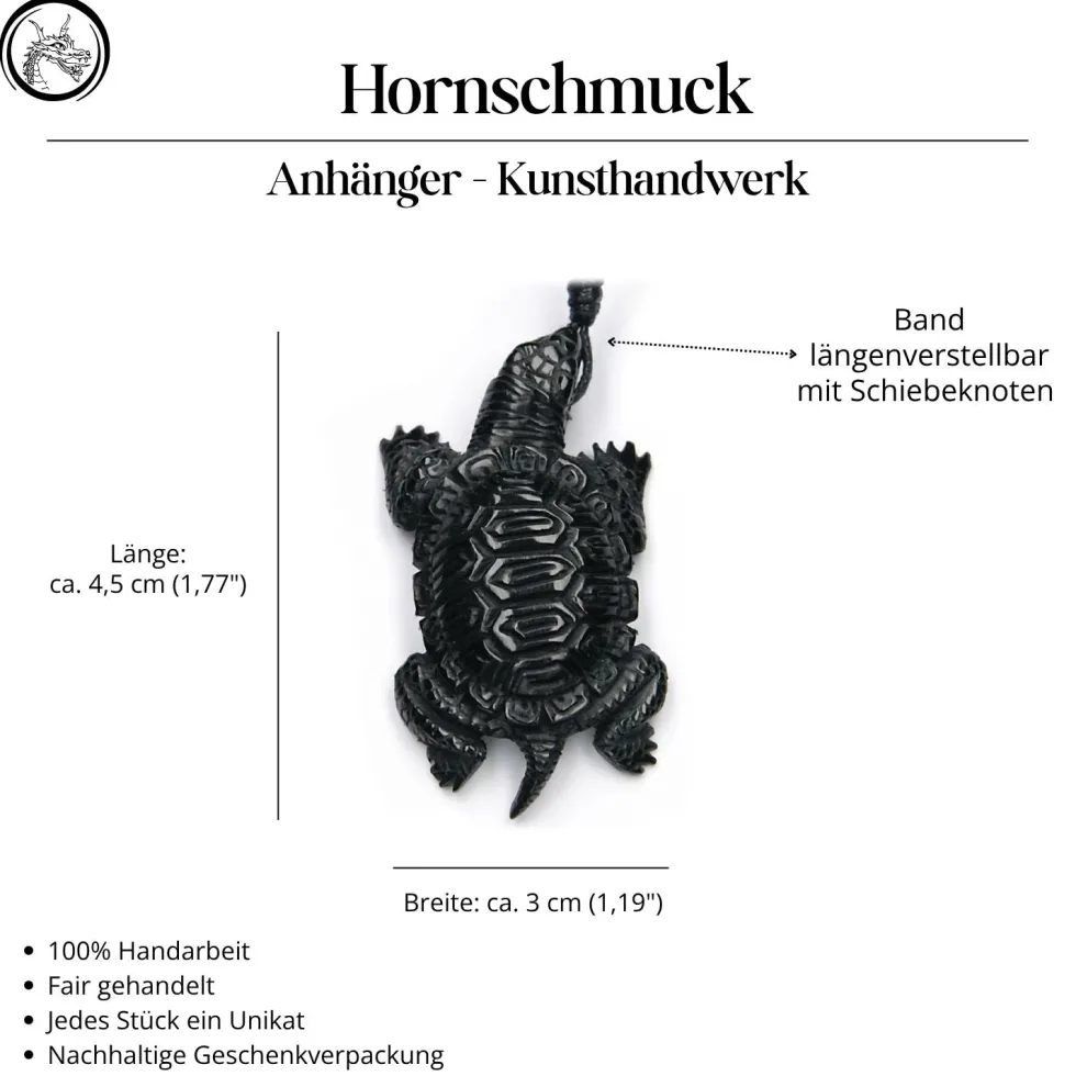 Schildkröte Kette Hornschmuck Anhänger