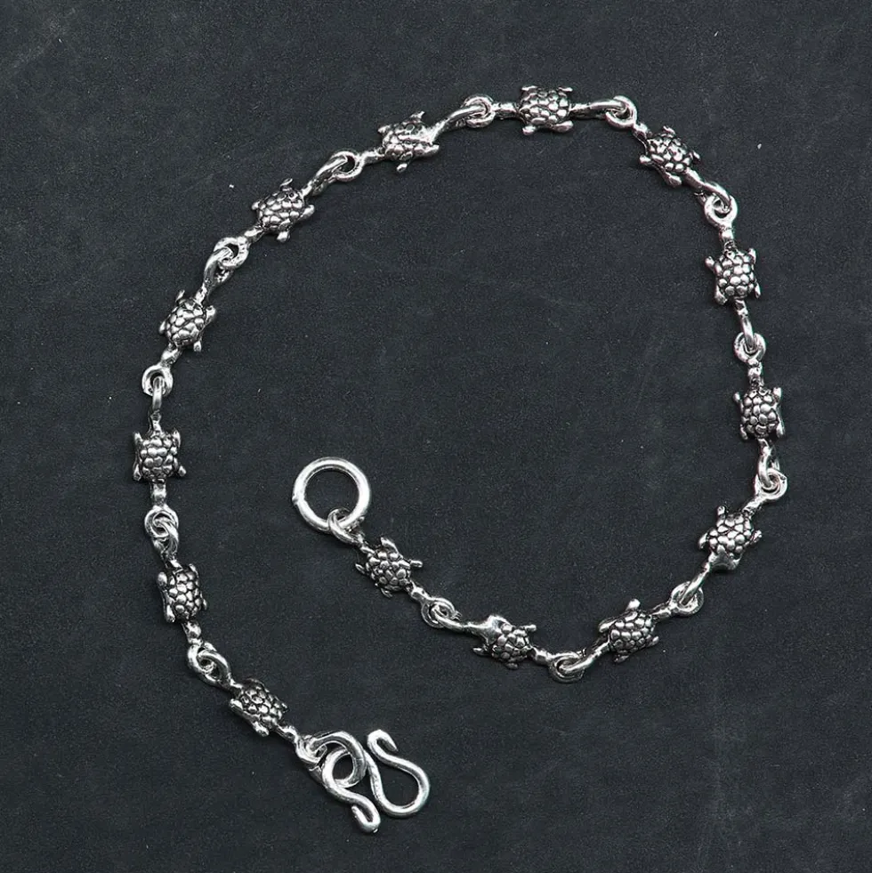 Schildkröten Armband Sterlingsilber Länge: 18,5cm