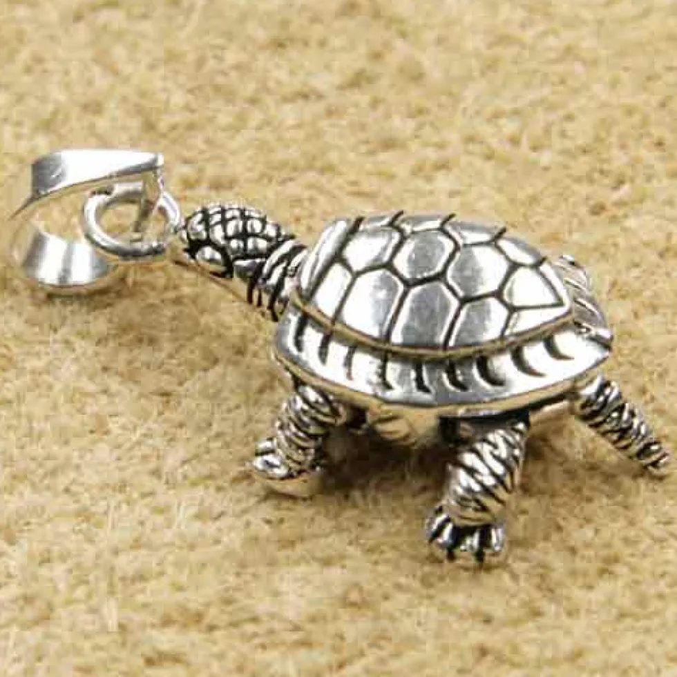 Schildkröte Schmuck Anhänger 925 Silber bewegliche Glieder