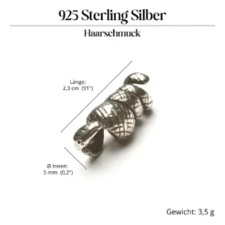 Schlange Bartperle 925 Silber Bartschmuck