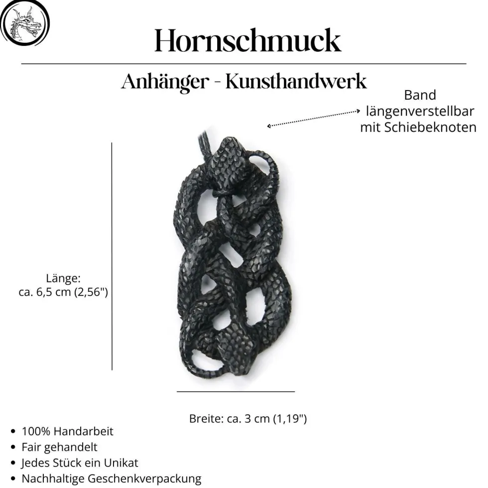 Schlangen Hornschmuck Anhänger Kette