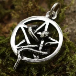 Schlangen Pentagramm Schmuck Ketten Anhänger 925 Silber