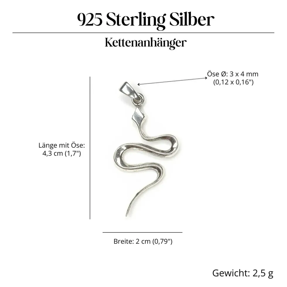 Schlange Schmuck Kettenanhänger 925 Silber