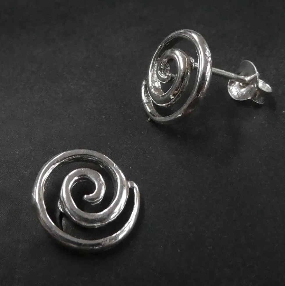 Schlichte Ohrstecker Spirale 925 Silber Ohrschmuck