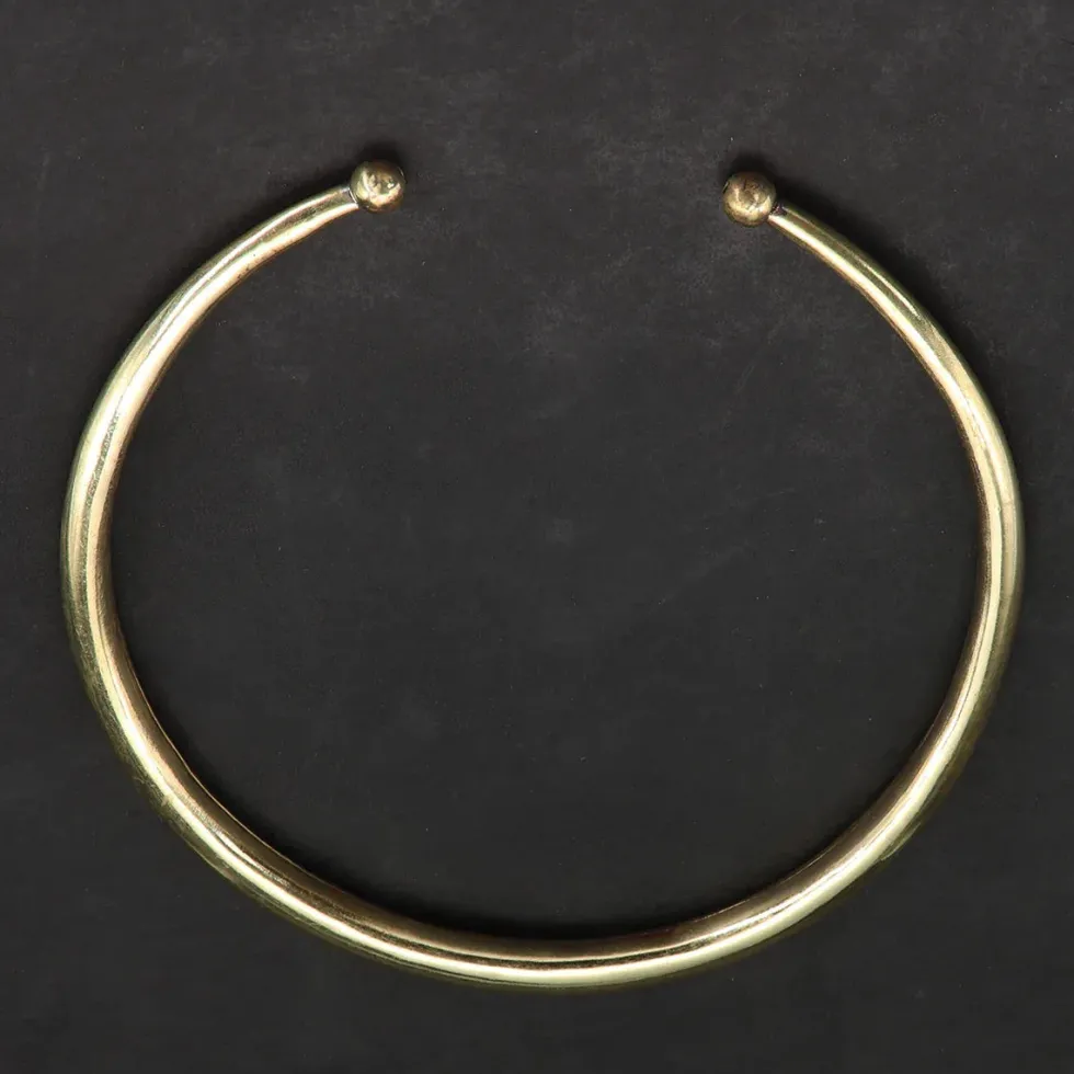 Schlichter Halsreif Collier Design Messing runde Halskette