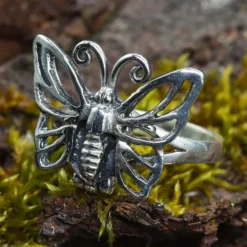 Schmetterling Silbering mit Fach Giftring Schmuck 925 Silber Damen