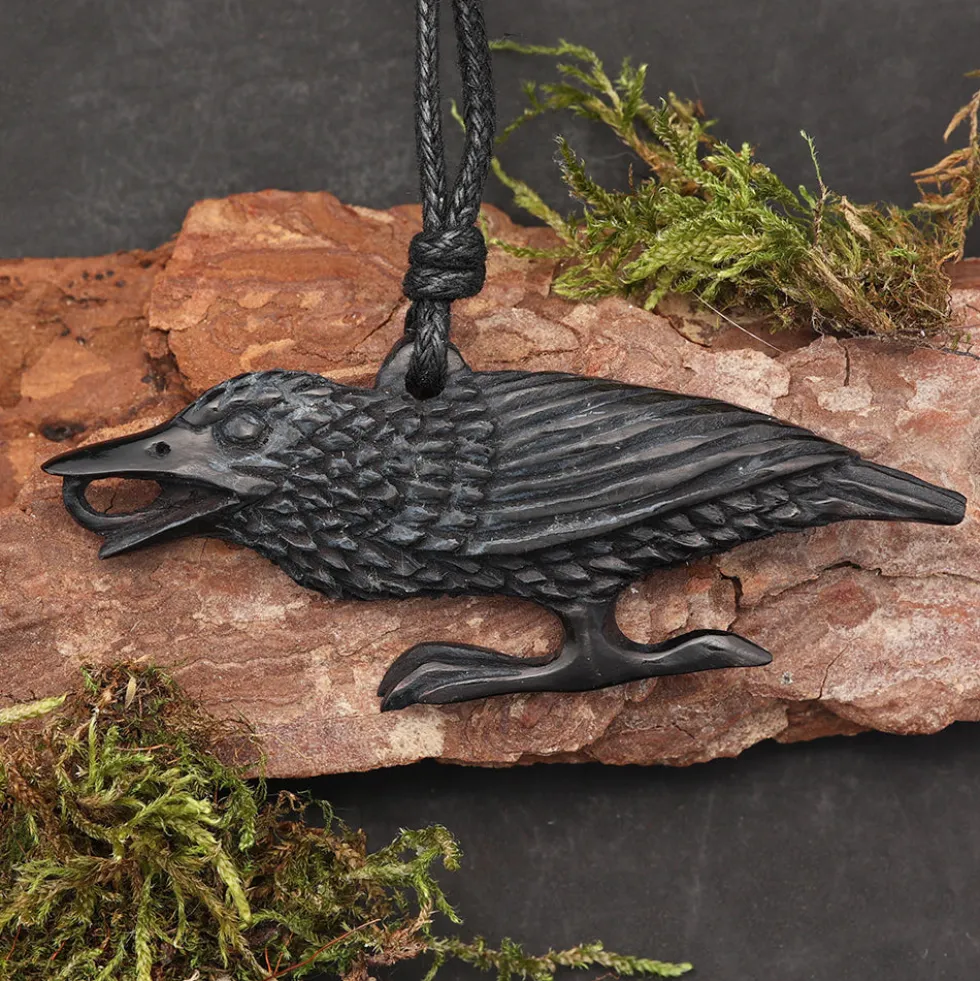 Schmuck Rabe Hornschmuck Kettenanhänger