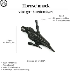 Schmuck Rabe Hornschmuck Kettenanhänger