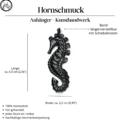 Seepferdchen Hornschmuck Anhänger Kette