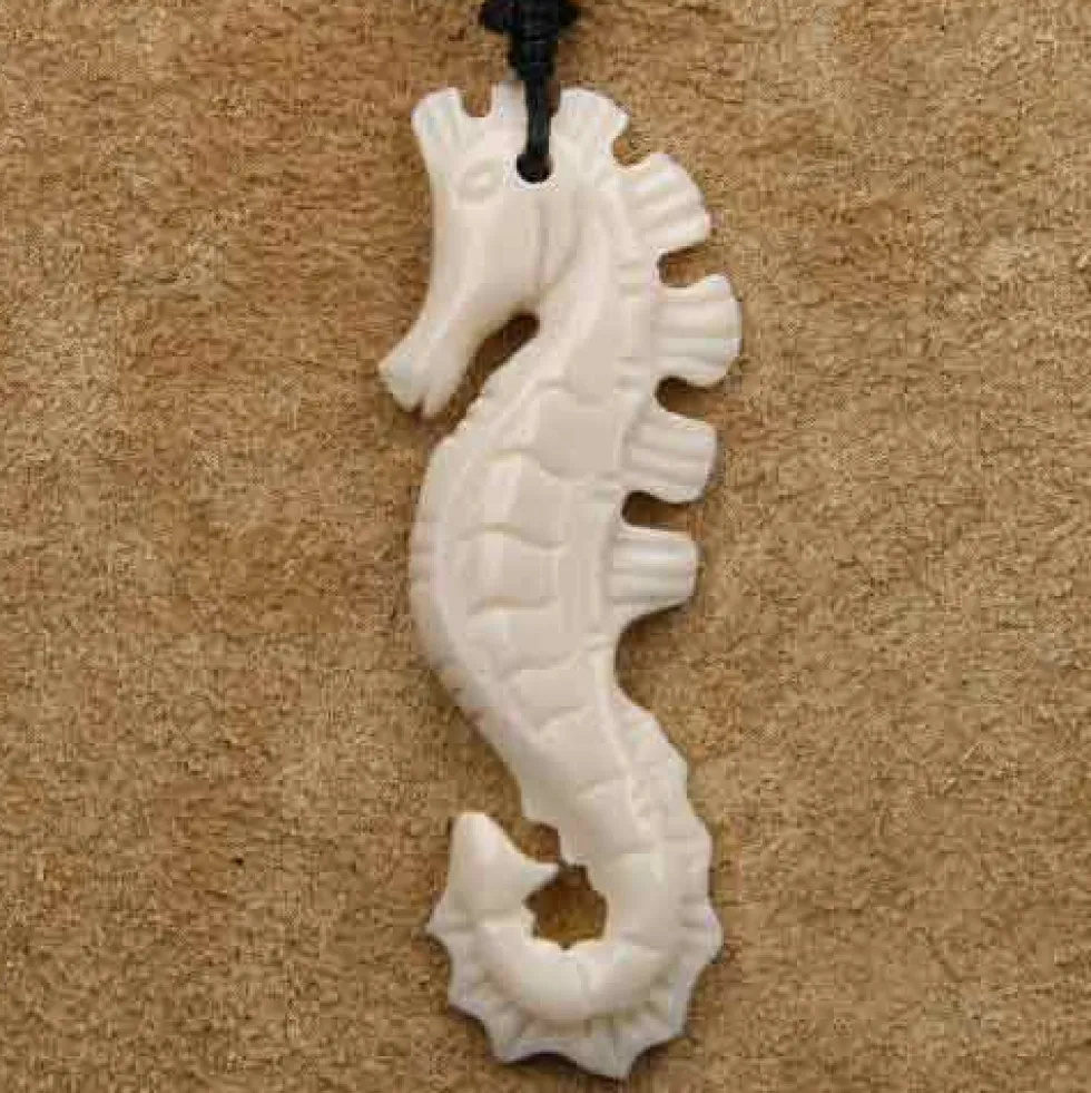 Seepferdchen Schmuck aus Knochen Kette