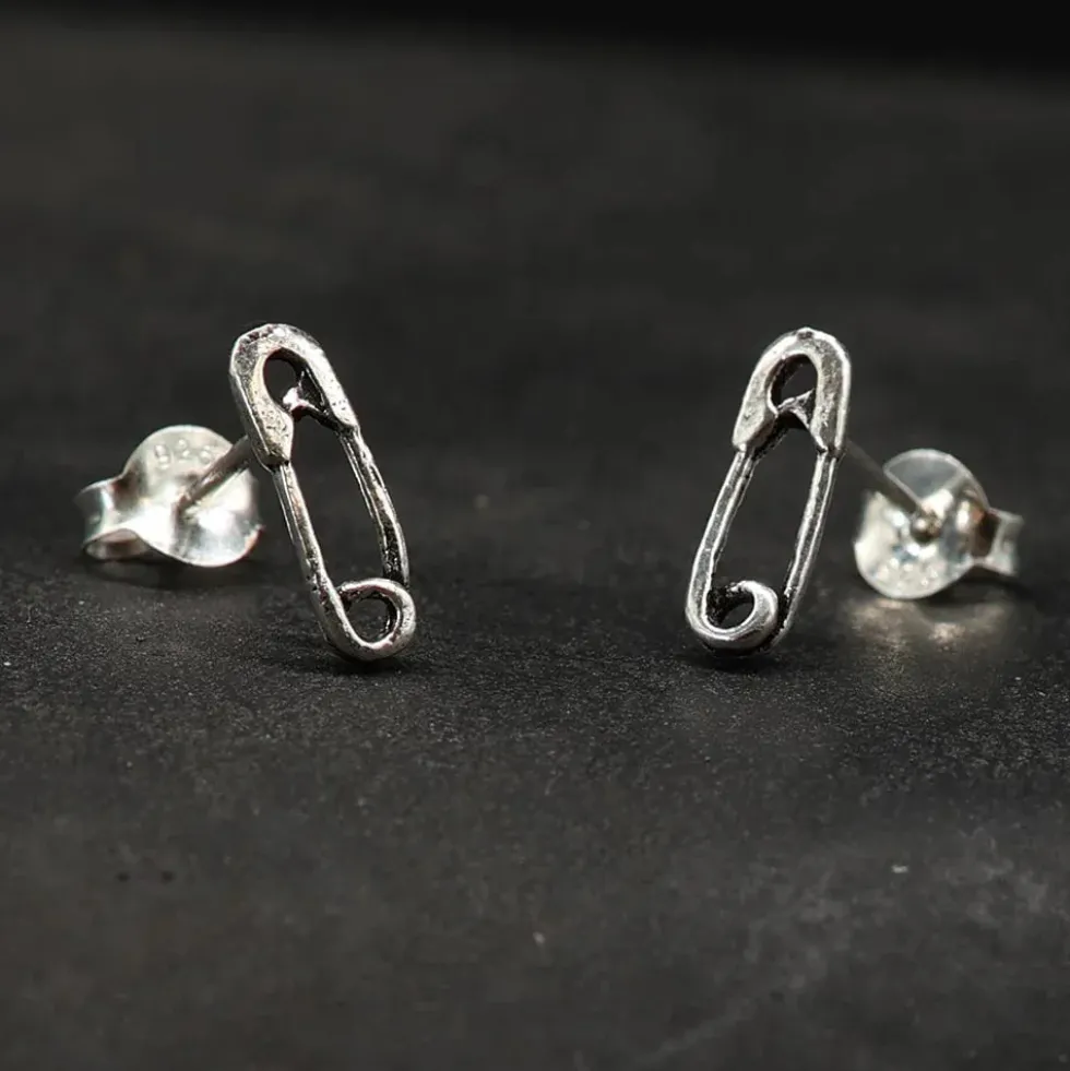 Sicherheitsnadel Ohrstecker 925 Silber Ohrschmuck