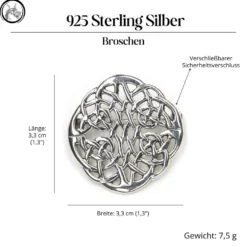 Silberschmuck Brosche Vierjahreszeiten keltischer Schmuck 925 Silber