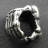 Skelett Hand Bartperle Gothic 925 Silber Bartschmuck
