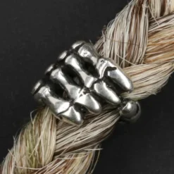 Skelett Hand Bartperle Gothic 925 Silber Bartschmuck