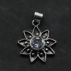Sonnen Anhänger Zirkonia glasklar 925 Silber