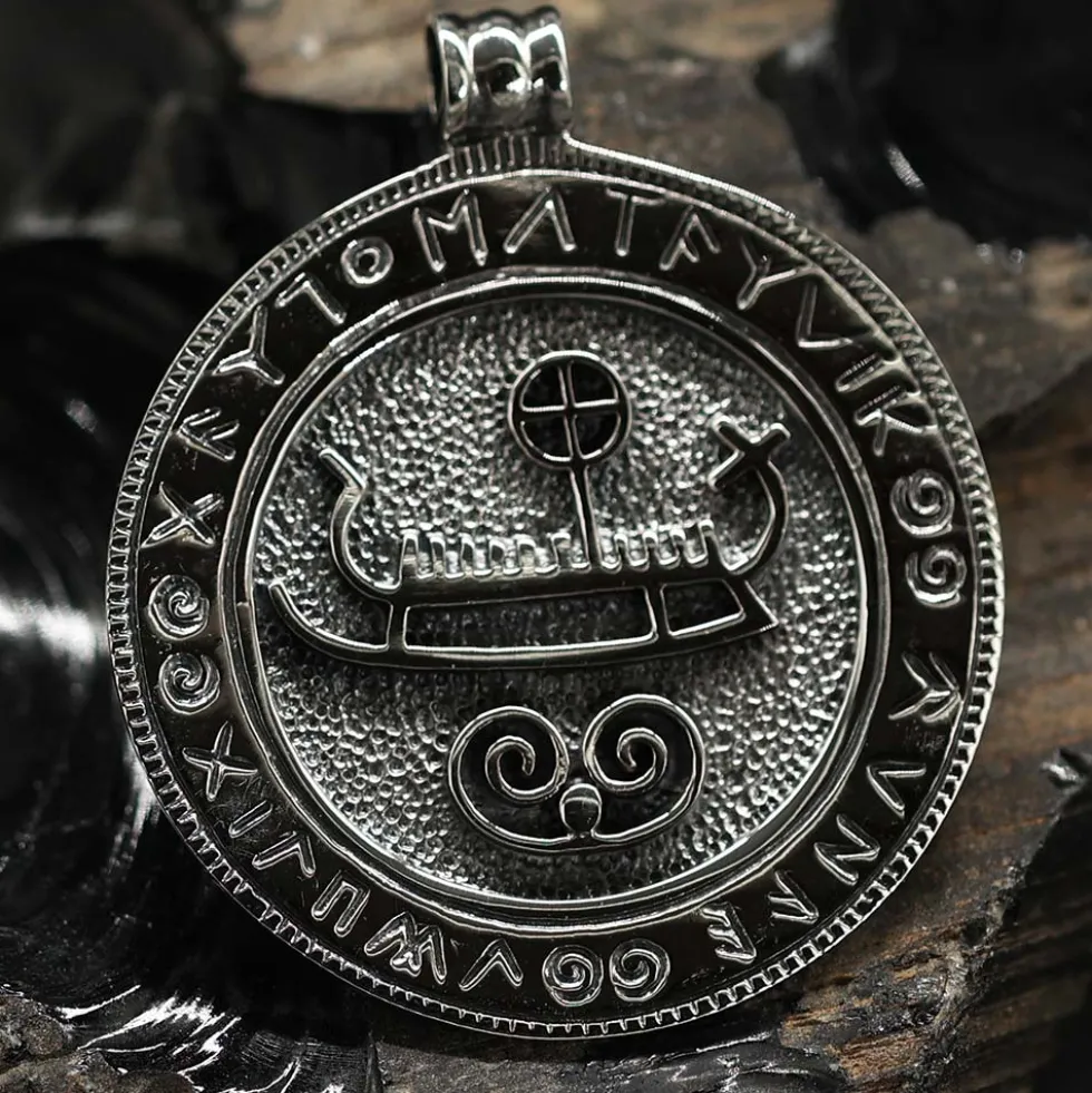 Sonnenschiff 925 Silber Wikinger Schmuck Anhänger