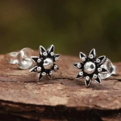 Sonne Ohrstecker Ohrschmuck Ohrring 925 Silber