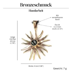 Sonne Onyx Schmuck Bronze Anhänger