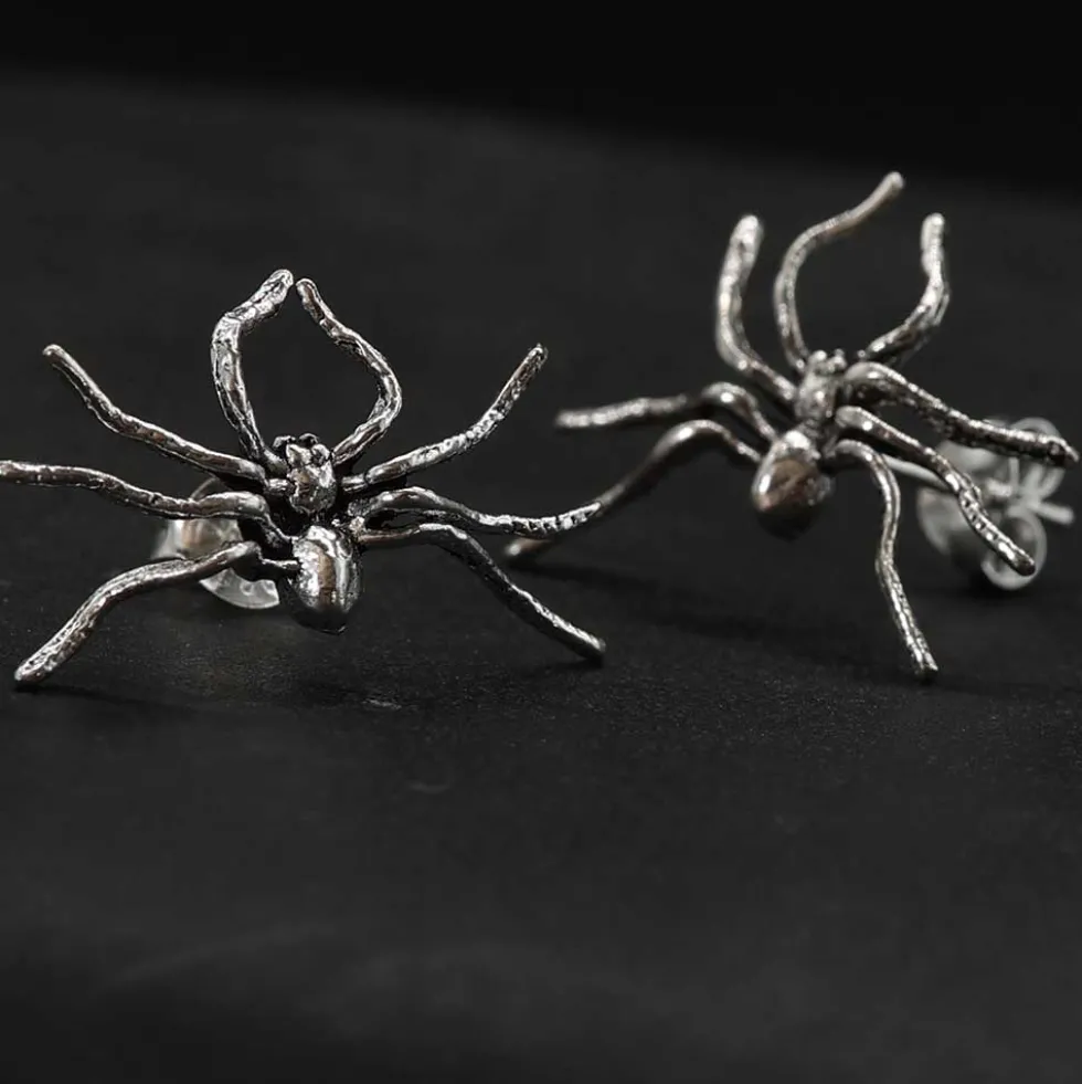 Spinne große Ohrringe Silber Ohrstecker 925 Sterlingsilber Ohrschmuck