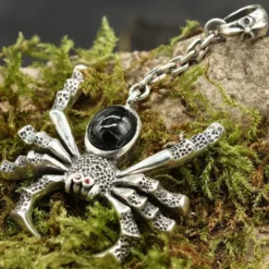 Spinne groß Gothic Ausgefallener Anhänger Auffallend 925 Silber
