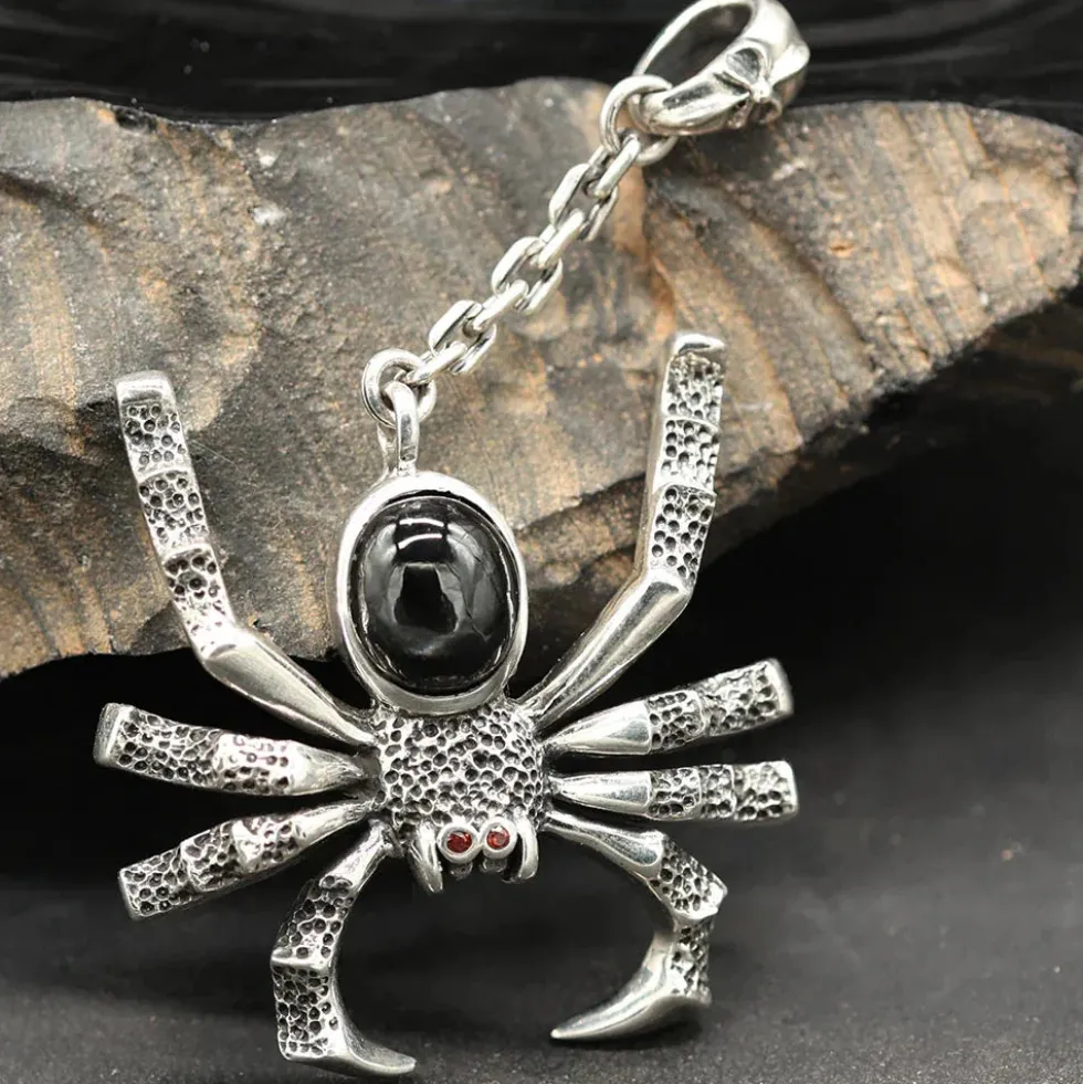 Spinne groß Gothic Ausgefallener Anhänger Auffallend 925 Silber