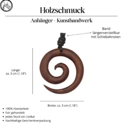 Spirale Holzschmuck 2-farbig Kette Schmuck