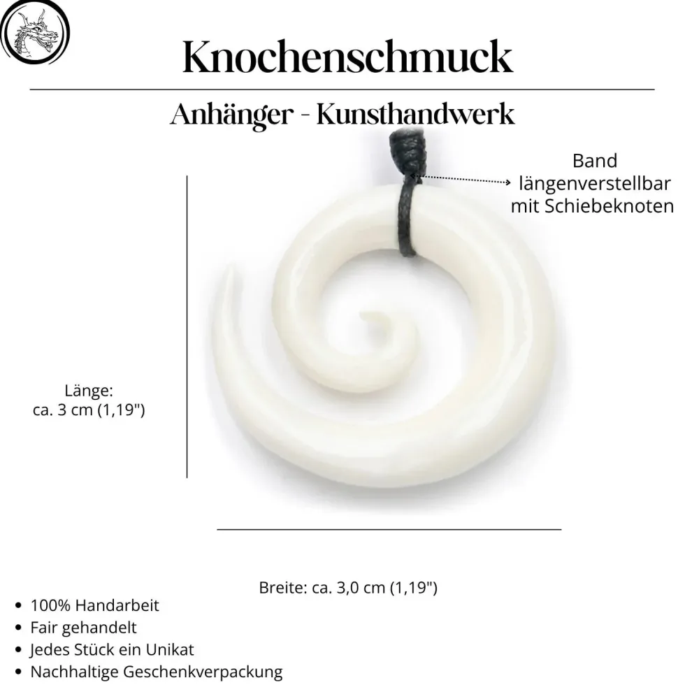 Spirale Maori Schmuck aus knochen Kettenanhänger