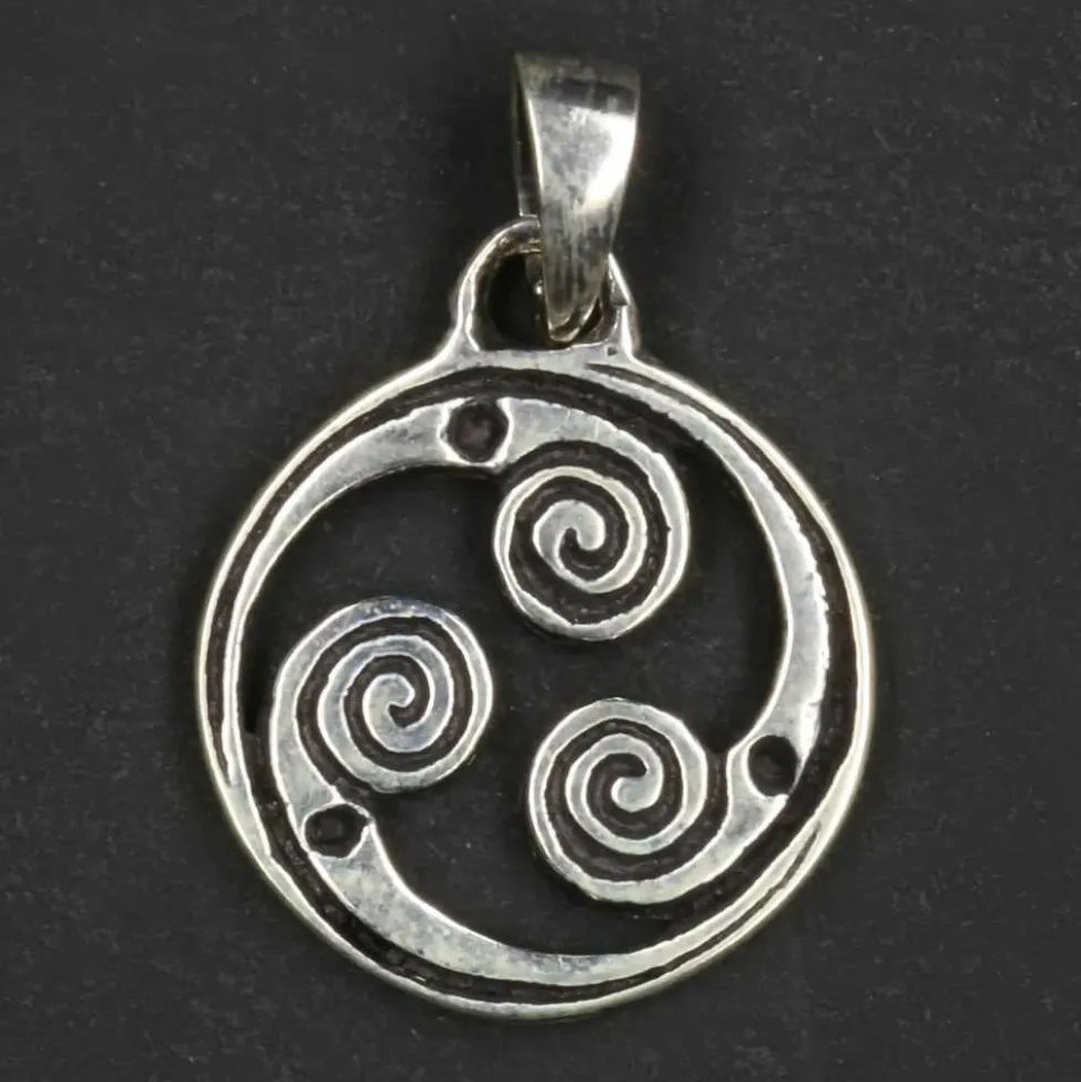 Spiralen Rad Kettenanhänger keltischer Schmuck 925 Silber Anhänger
