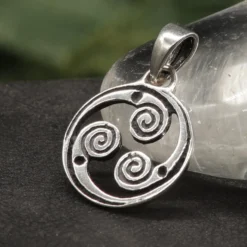Spiralen Rad Kettenanhänger keltischer Schmuck 925 Silber Anhänger