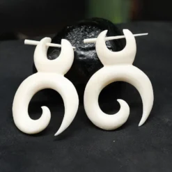 Spirale Ohrschmuck Hänger aus Knochen (Paar)