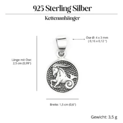 Steinbock Schmuck Astrologie Sternzeichen 925 Silber Anhänger Schmuck