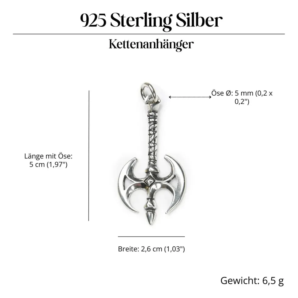 Streitaxt Schmuck Anhänger aus Silber 925