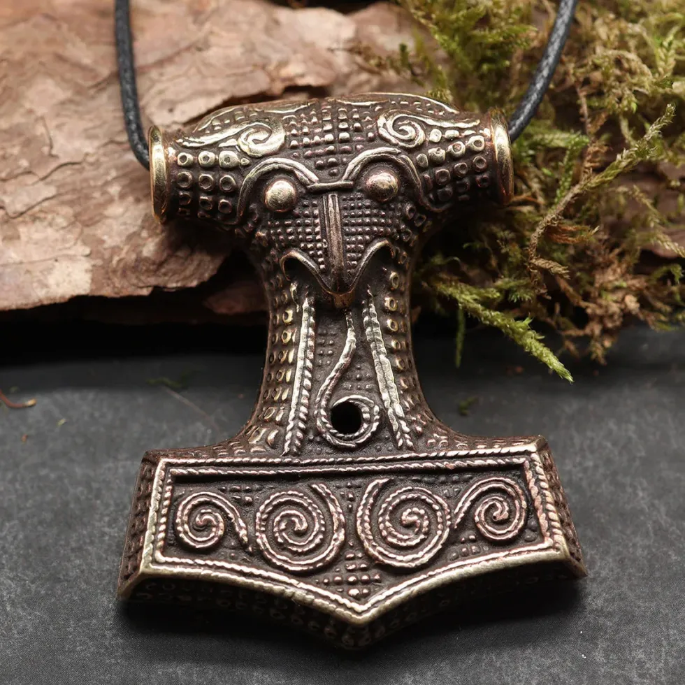 Thor Hammer Schmuck Bronze Anhänger