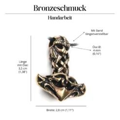 Thors Hammer Bronze Anhänger Schmuck