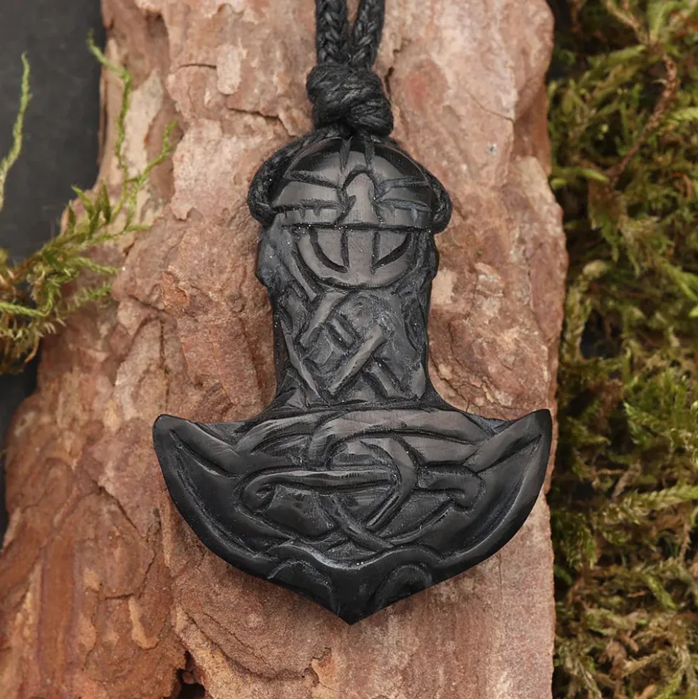 Thors Hammer Halskette Horn Schmuck Anhänger Kette