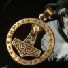 Thors Hammer mit Runen Bronze Schmuck Anhänger