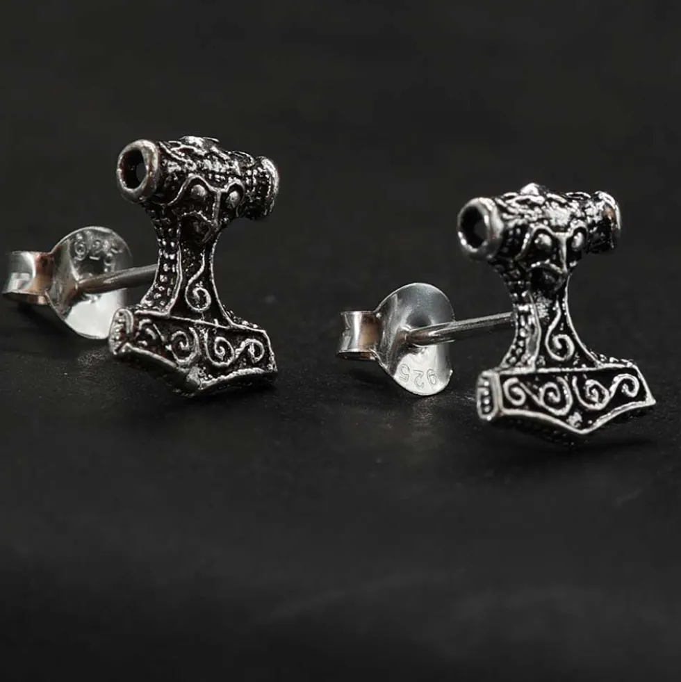 Thorshammer Ohrring 925 Silber 10mm Ohrschmuck