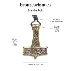 Thorshammer Schmuck detailreich massiv Bronze