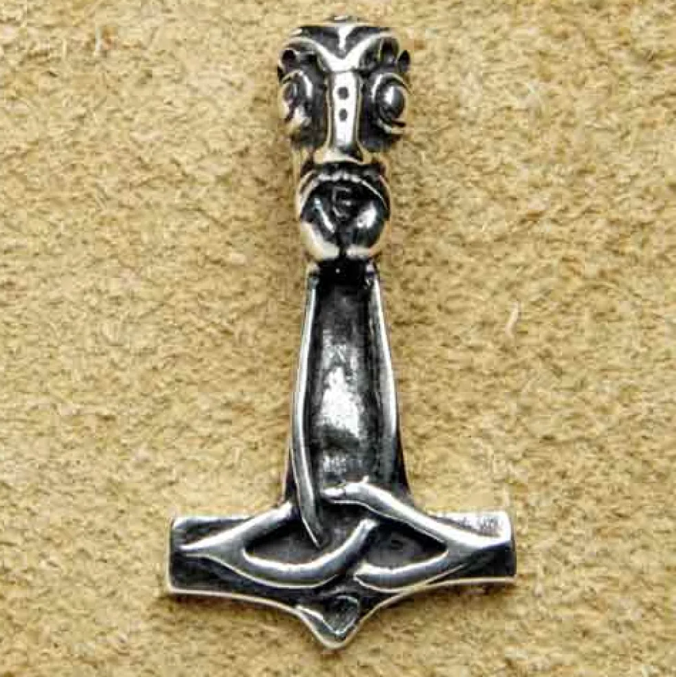 Thors Hammer Schmuck Kettenanhänger 925 Silber schlicht