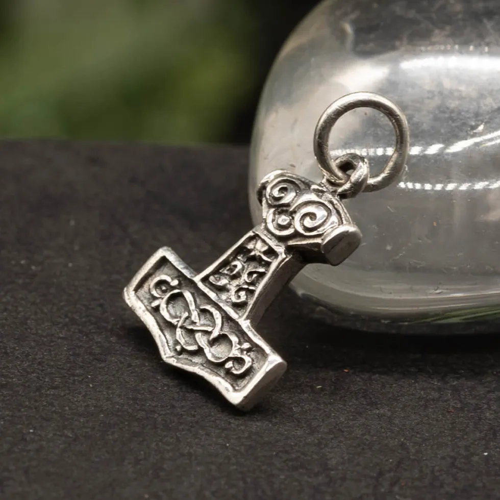 Thors Hammer Schmuck mini Kettenanhänger 925 Silber