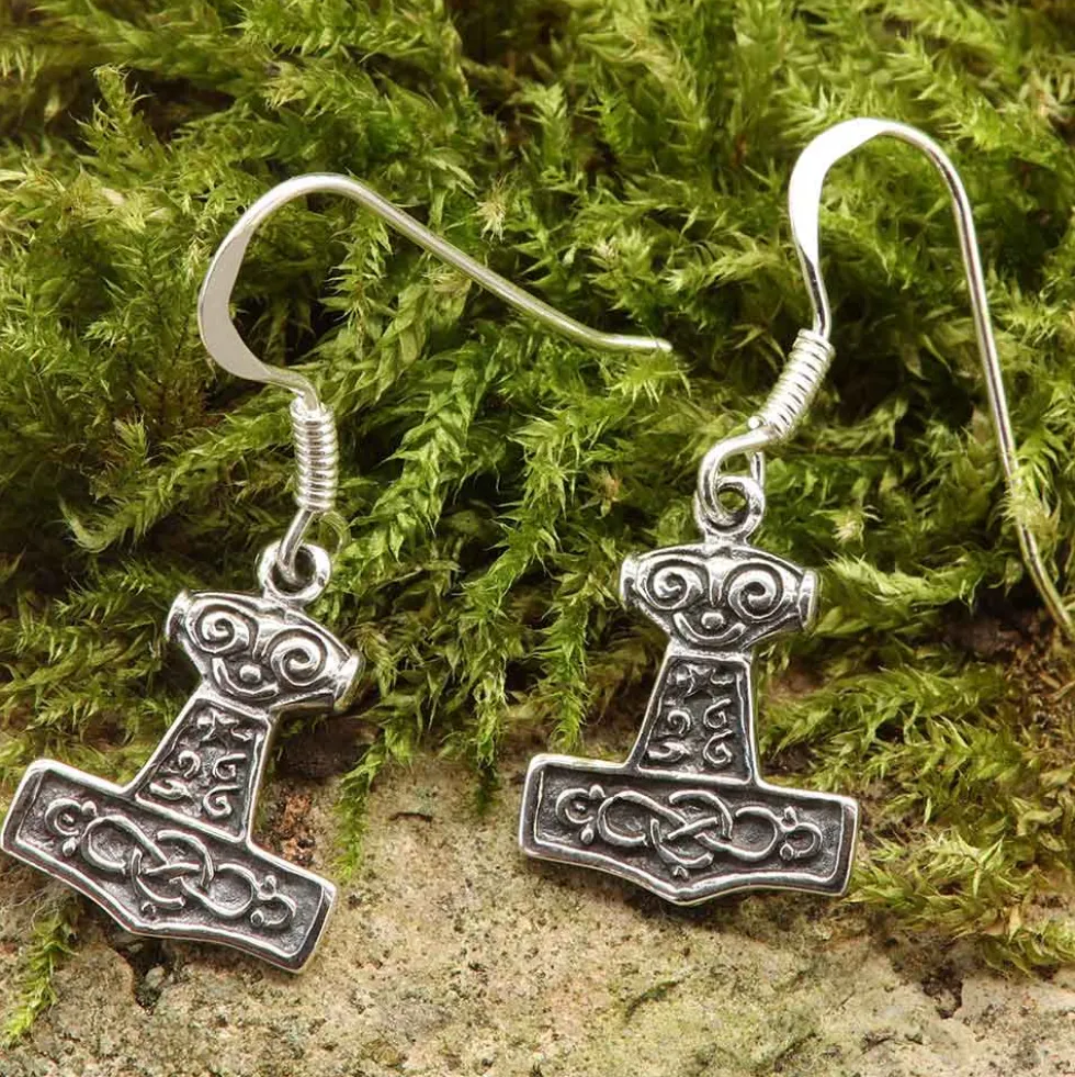 Thors Hammer Schmuck Ohrhänger Sterlingsilber (Paar)