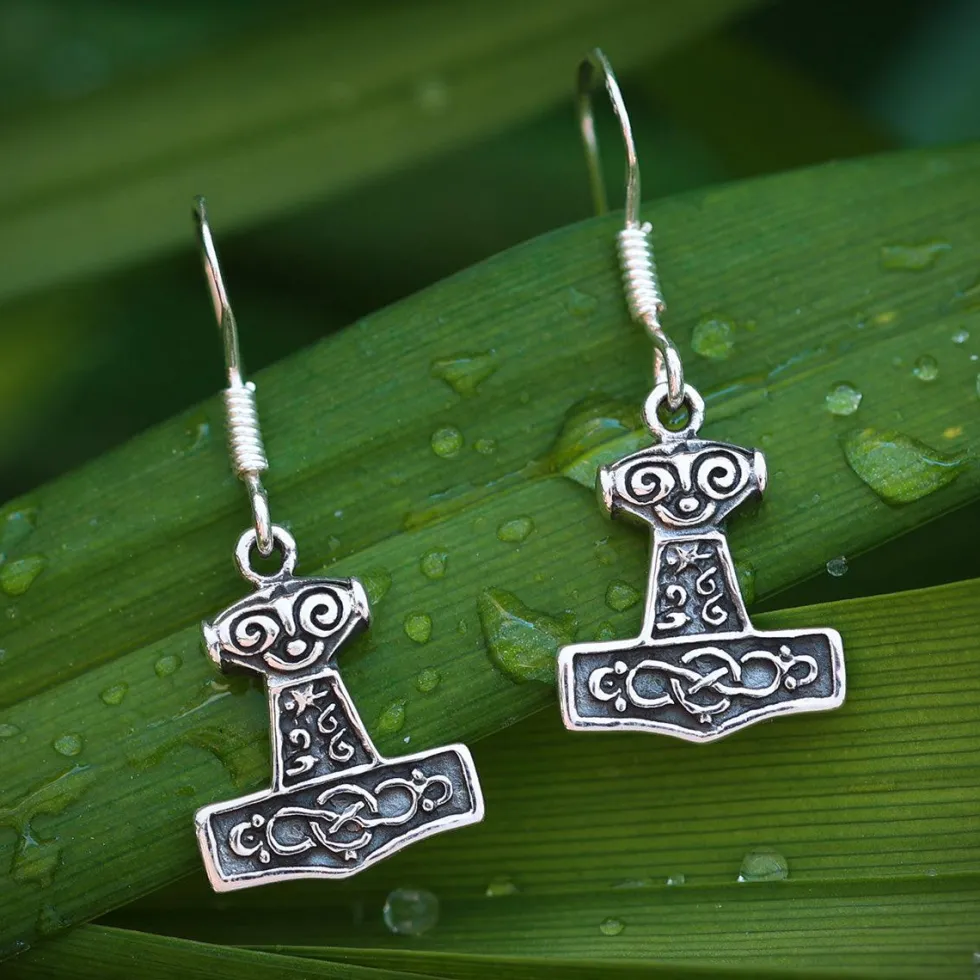 Thors Hammer Schmuck Ohrhänger Sterlingsilber (Paar)