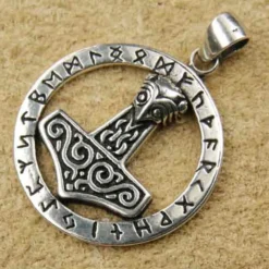 Thors Hammer Schmuck Runen 925 Silber Anhänger